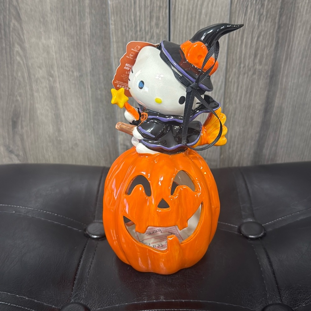 New Blue Sky Clayworks Hello Kitty Witch On Jack O Lantern By Heather Goldminc